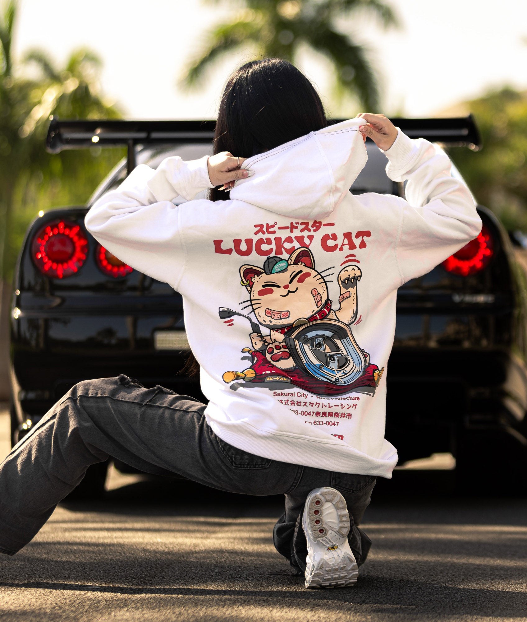 Womens Lucky Cat Hoodie