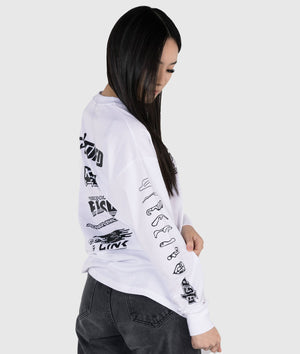 Womens Drift Matsuri Track Tee - White - Hardtuned