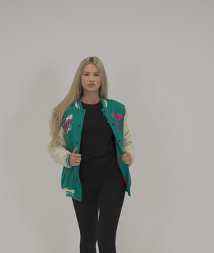Womens Shred Til Ya Dead Varsity Jacket