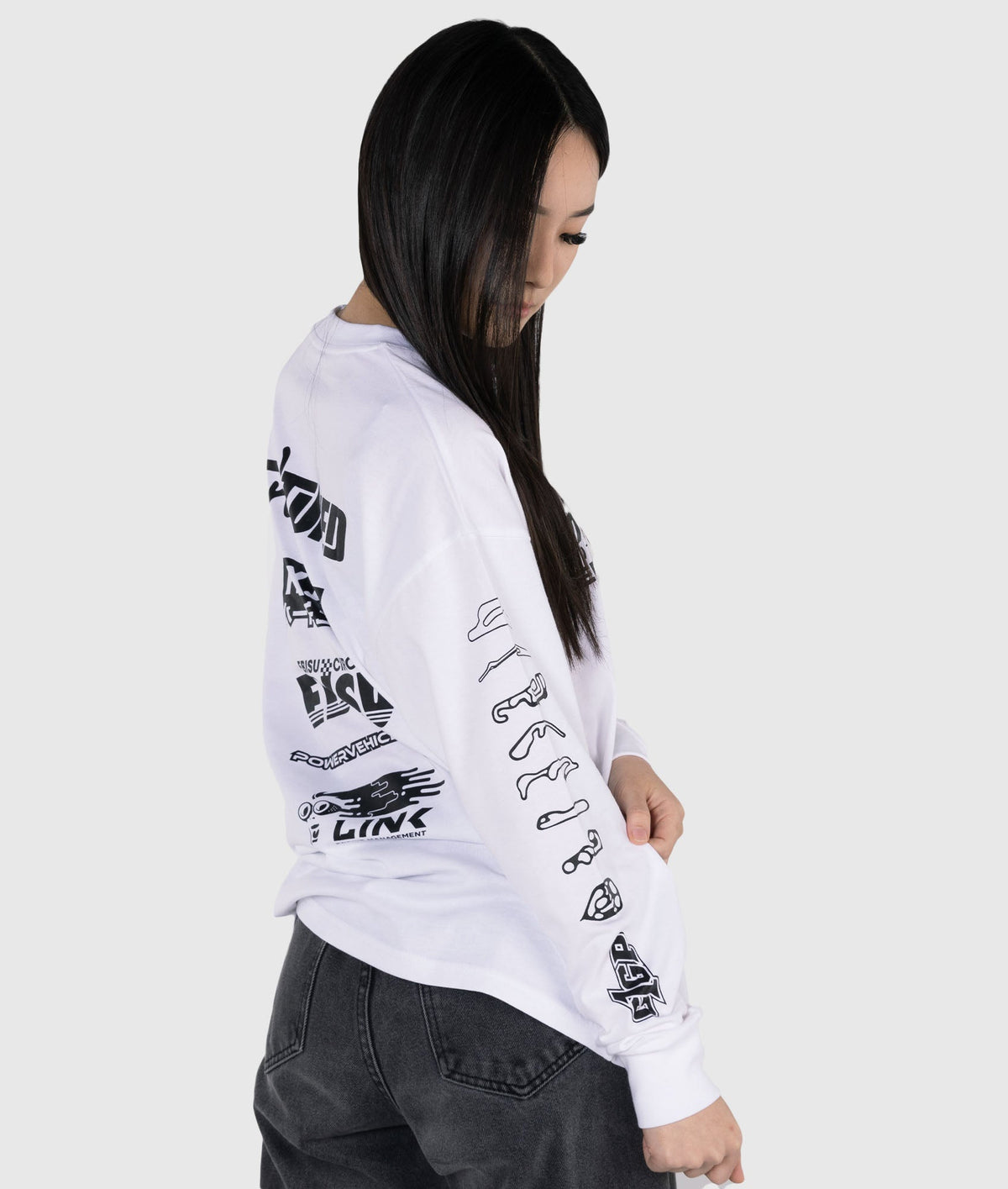Womens Drift Matsuri Track Tee - White - Hardtuned