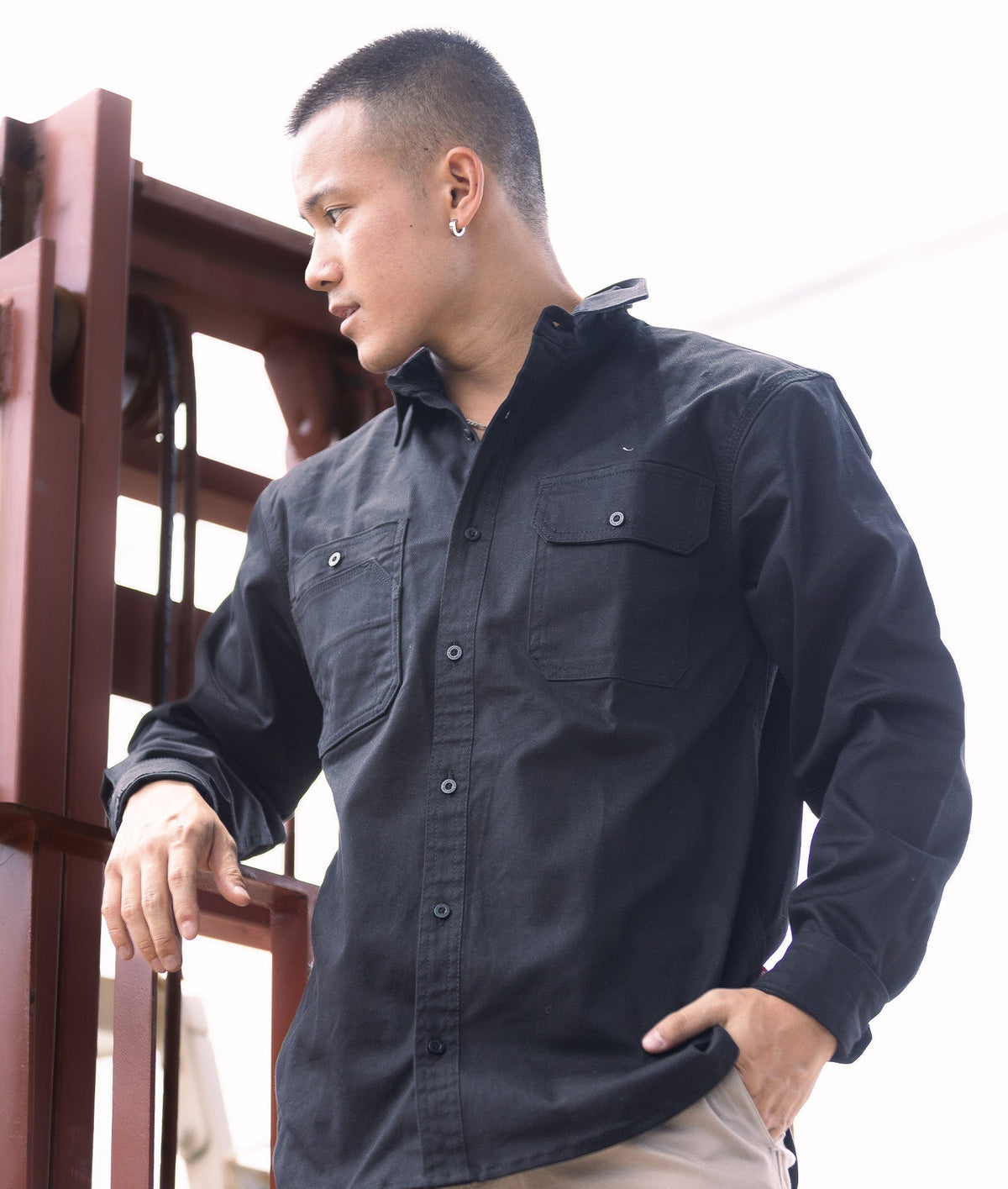 Long Sleeve Work Shirt Black Hardtuned