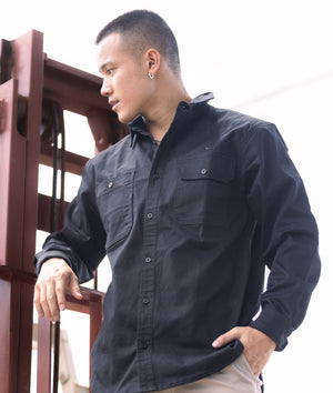 Long Sleeve Work Shirt - Black - Hardtuned