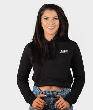 We Run The Streets Womens Cropped Hoodie - Hardtuned