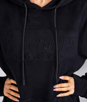 Women's Hardtuned Embossed P1 Fleece Hoodie - Black - Hardtuned